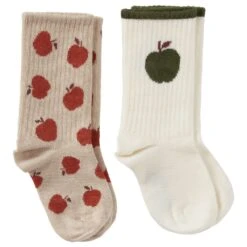 2-Pack GOTS Korfu Socks Sand Apple/Dark Green Apple