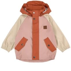 Edinburgh Color-blocked Recycled Rain Jacket Woody Rose/Rust
