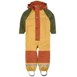 Edinburgh Recycled Lined Rain Coverall Yellow/Rust/Moss