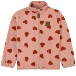 Northpole Recycled Heart Printed Fleece Jacket Woody Rose