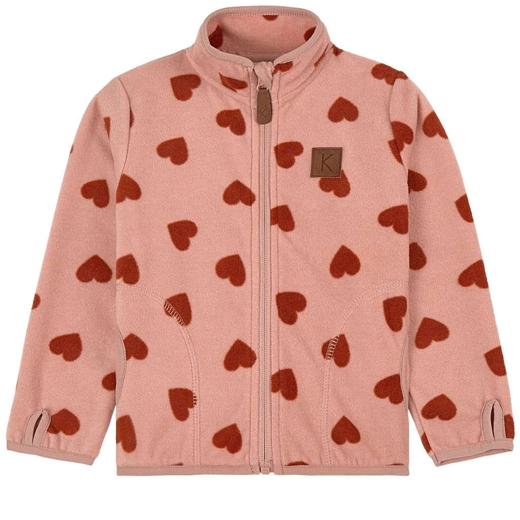 Northpole Recycled Heart Printed Fleece Jacket Woody Rose 3 Northpole Recycled Heart Printed Fleece Jacket Woody Rose