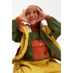 Edinburgh Recycled Rain Jacket Yellow/Rust/Moss -Kuling 1024x1024 1516