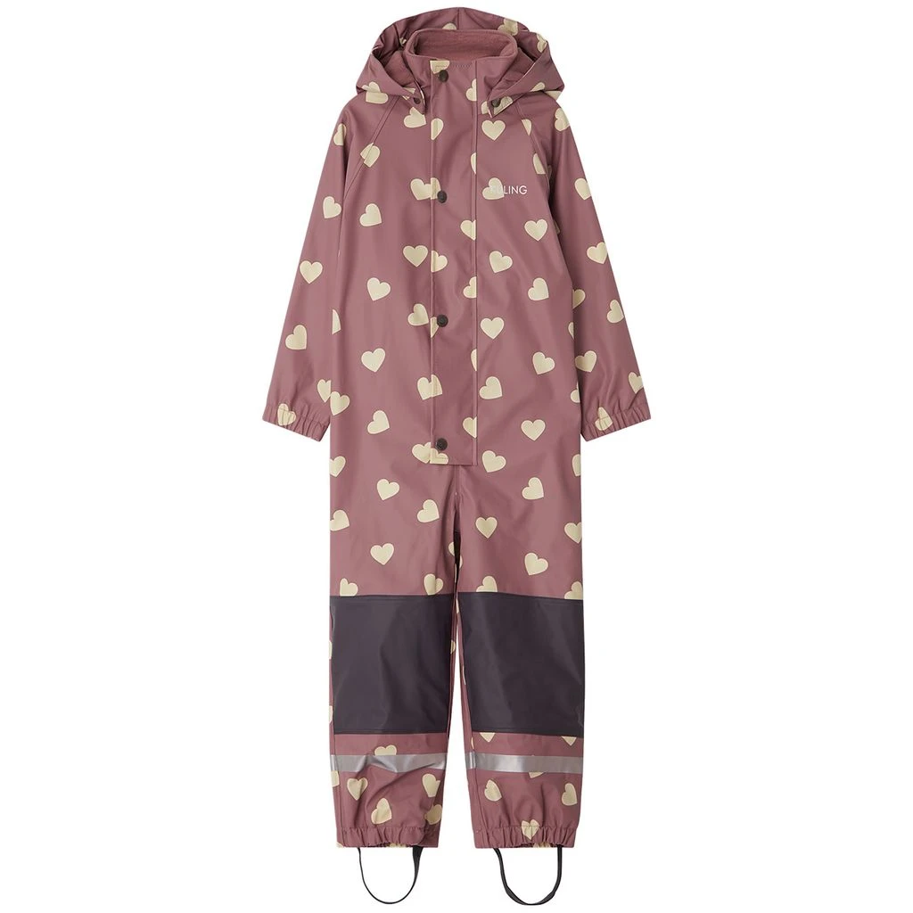 Douglas Lined Recycled Heart Printed Rain Coverall Lilac 3 Douglas Lined Recycled Heart Printed Rain Coverall Lilac