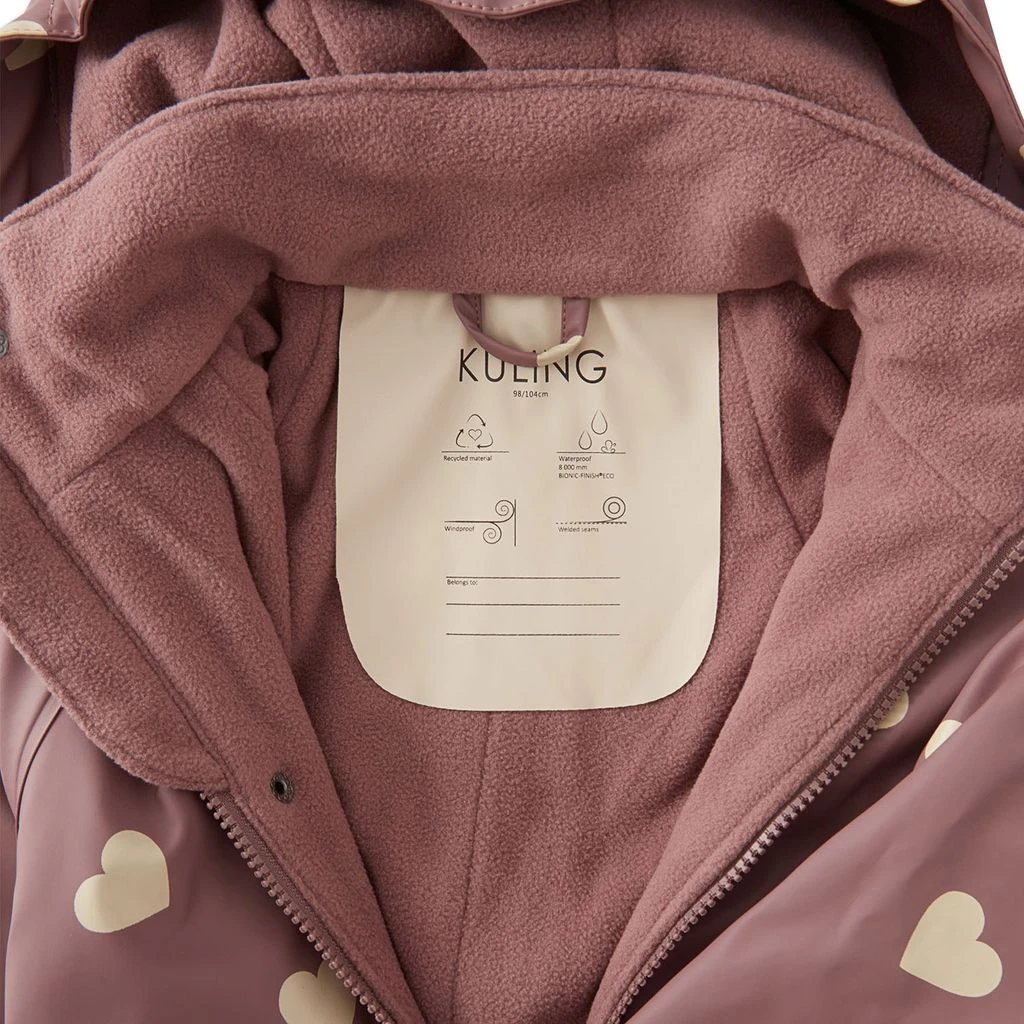 Douglas Lined Recycled Heart Printed Rain Coverall Lilac 7 Douglas Lined Recycled Heart Printed Rain Coverall Lilac - Image 5