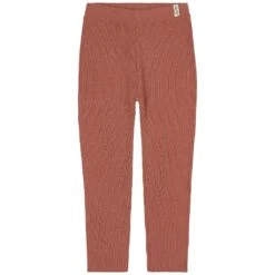 Rib-knit Pants Burnt Pink
