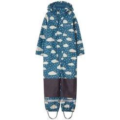Douglas Lined Recycled Rain Coverall Petrol Rain Clouds