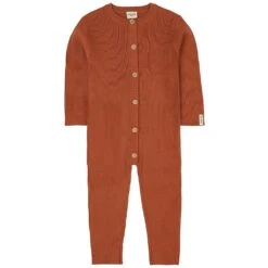 Rib-knit Onesie Rust