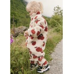 Austin Pile Printed Fleece Coverall Rust White Apple -Kuling 1024x1024 315