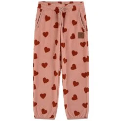 Northpole Recycled Heart Printed Fleece Pants Woody Rose