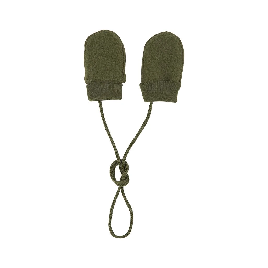 Wool Fleece Mittens Moss Green 3 Wool Fleece Mittens Moss Green