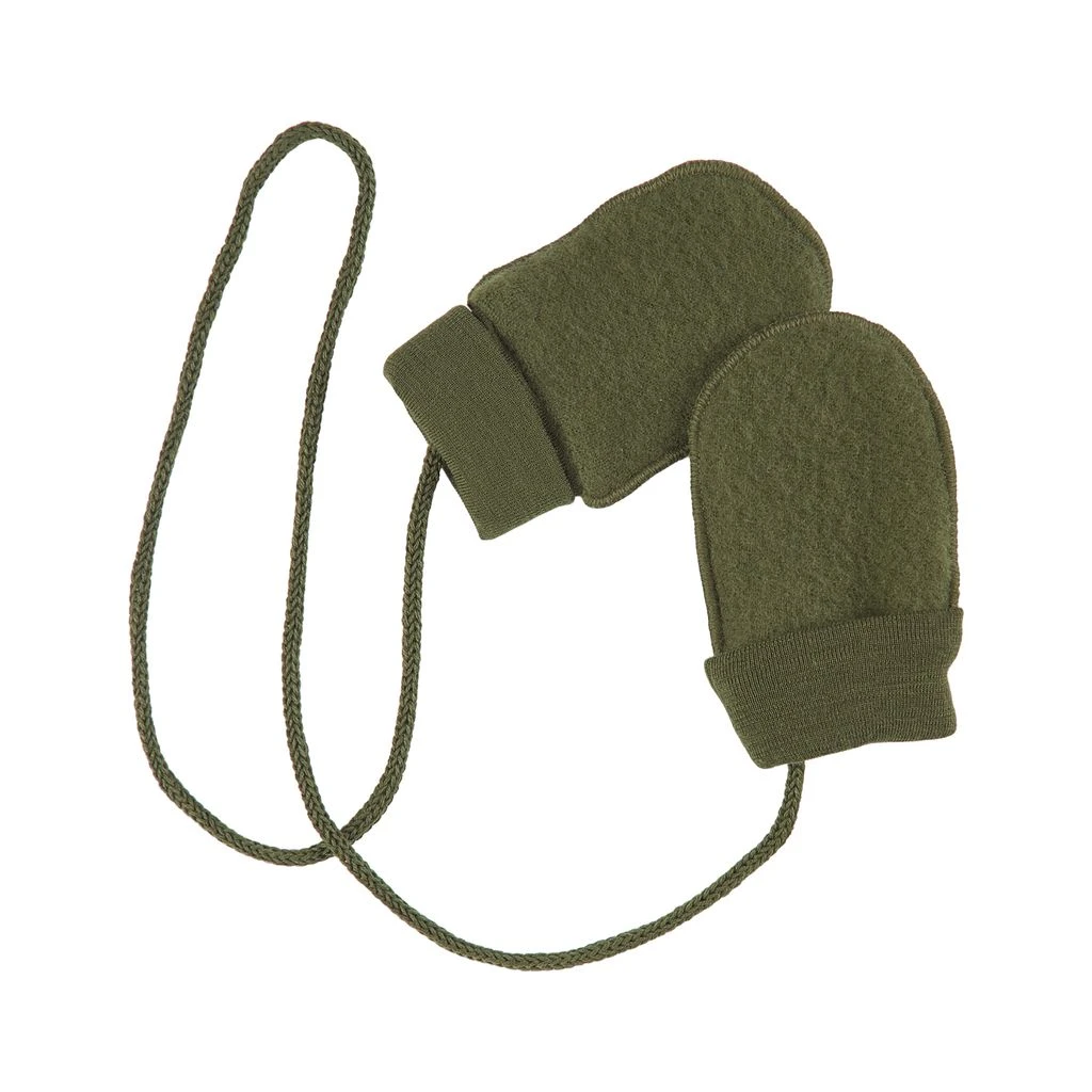 Wool Fleece Mittens Moss Green 4 Wool Fleece Mittens Moss Green - Image 2