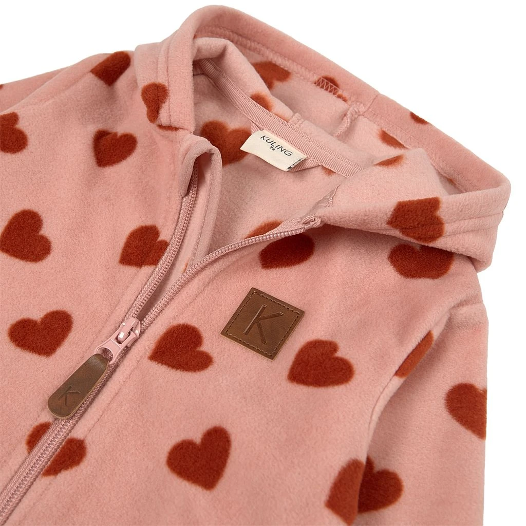 Northpole Recycled Heart Printed Fleece Coverall Woody Rose 4 Northpole Recycled Heart Printed Fleece Coverall Woody Rose - Image 2