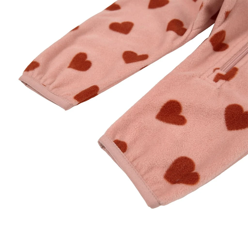Northpole Recycled Heart Printed Fleece Coverall Woody Rose 7 Northpole Recycled Heart Printed Fleece Coverall Woody Rose - Image 5