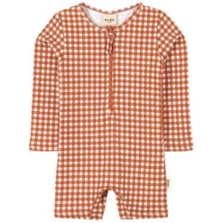 Paros One-piece Rashguard Swimsuit Rust Check