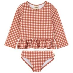 Florence Gingham Rashguard Set Rust
